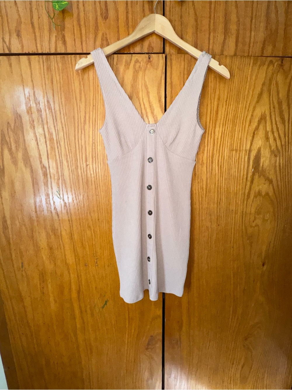 Lovers + Friends Ribbed Tank Dress in Taupe